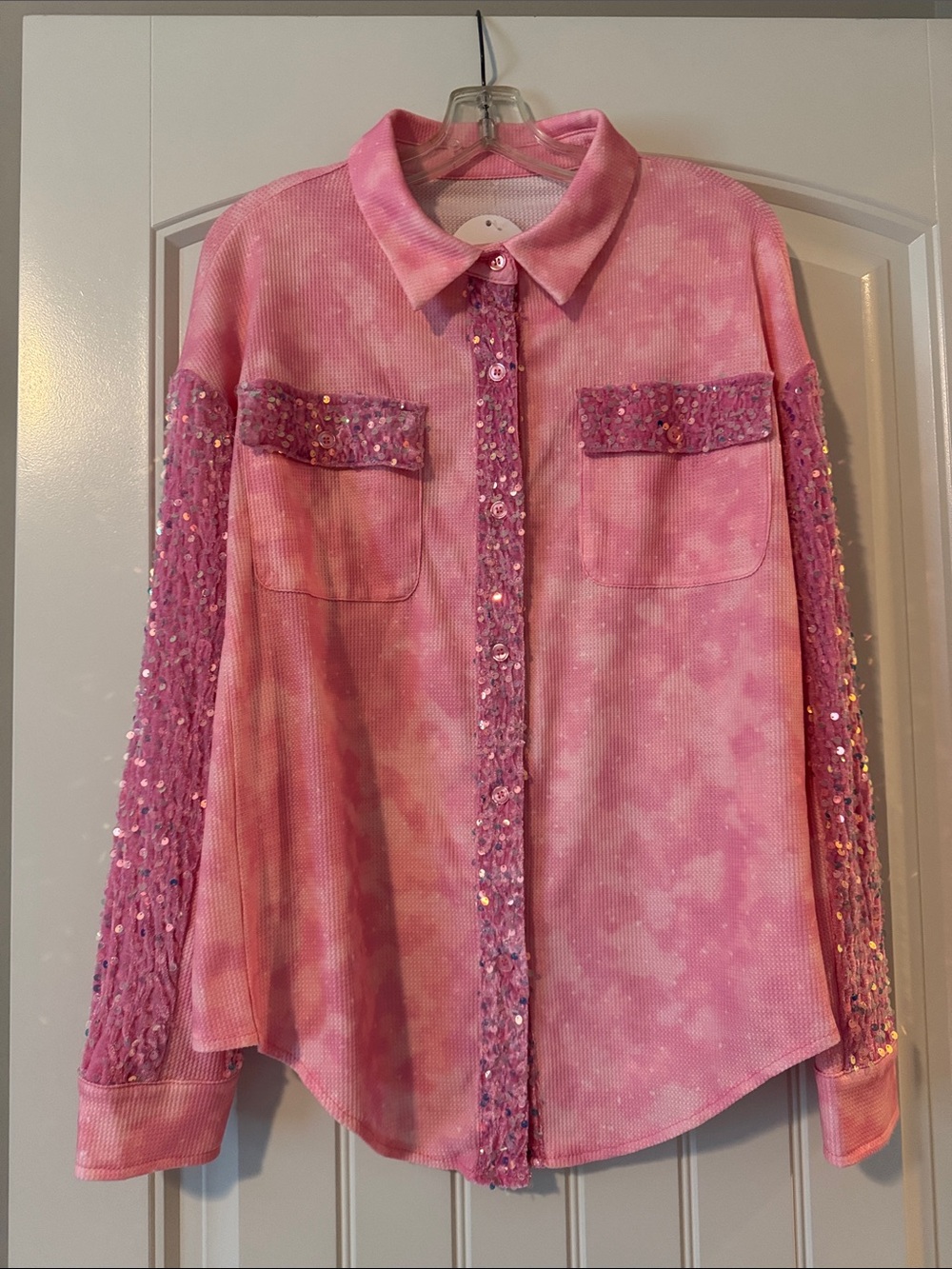 NEW!! Pink sequined shacket.💖